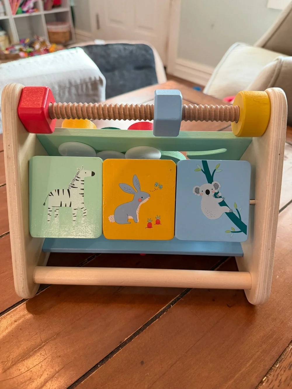 Fisher-Price Wooden Activity Triangle, 3-Sided Fine Motor Toy
